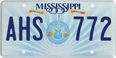 MS license plate AHS772