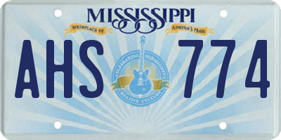 MS license plate AHS774