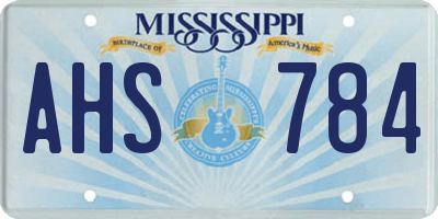 MS license plate AHS784