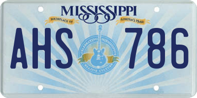MS license plate AHS786