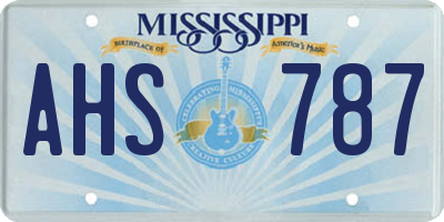 MS license plate AHS787