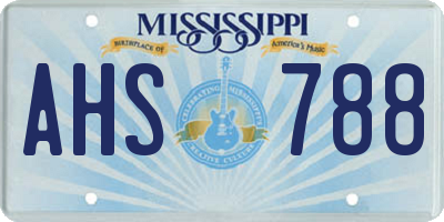 MS license plate AHS788