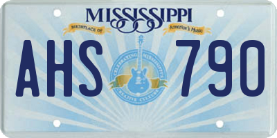 MS license plate AHS790