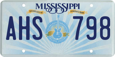 MS license plate AHS798