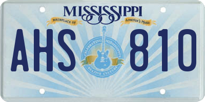 MS license plate AHS810