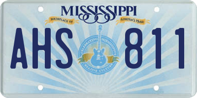 MS license plate AHS811