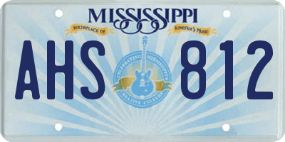 MS license plate AHS812