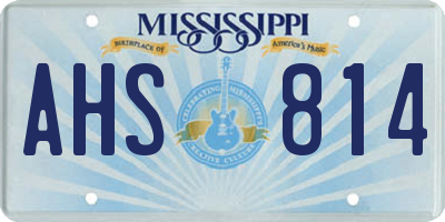 MS license plate AHS814