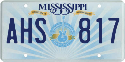 MS license plate AHS817