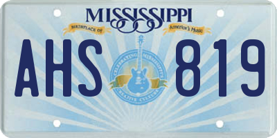 MS license plate AHS819