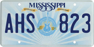 MS license plate AHS823