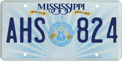 MS license plate AHS824