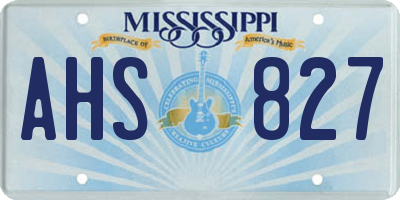 MS license plate AHS827