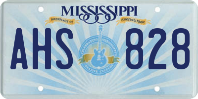 MS license plate AHS828