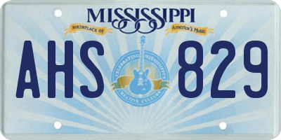 MS license plate AHS829