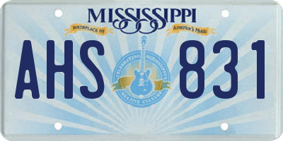 MS license plate AHS831