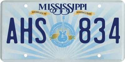 MS license plate AHS834