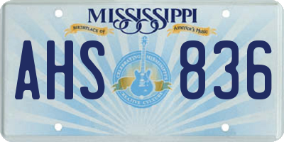 MS license plate AHS836