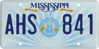 MS license plate AHS841
