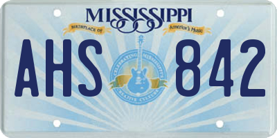 MS license plate AHS842