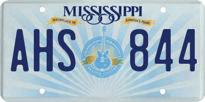 MS license plate AHS844