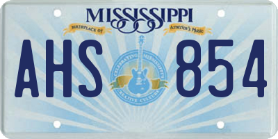 MS license plate AHS854