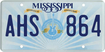 MS license plate AHS864