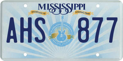 MS license plate AHS877