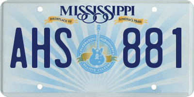MS license plate AHS881