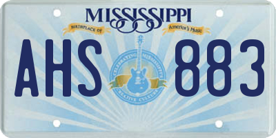 MS license plate AHS883
