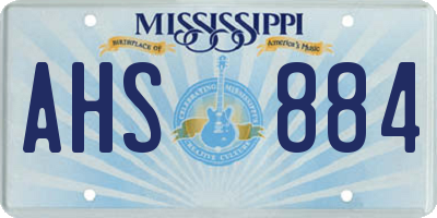 MS license plate AHS884