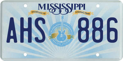 MS license plate AHS886