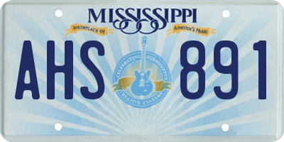 MS license plate AHS891
