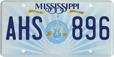 MS license plate AHS896