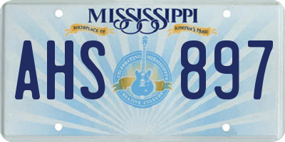 MS license plate AHS897