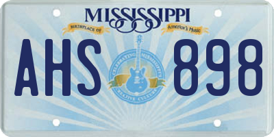 MS license plate AHS898