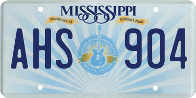 MS license plate AHS904