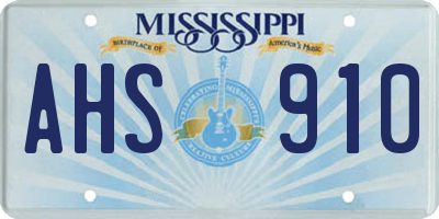 MS license plate AHS910