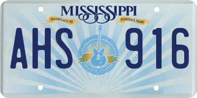 MS license plate AHS916