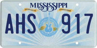 MS license plate AHS917