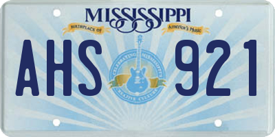 MS license plate AHS921