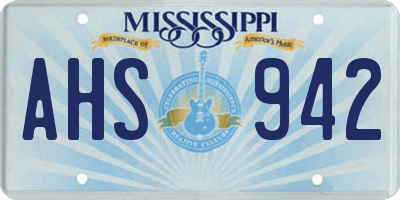 MS license plate AHS942