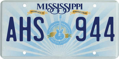 MS license plate AHS944