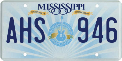 MS license plate AHS946