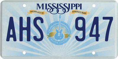 MS license plate AHS947