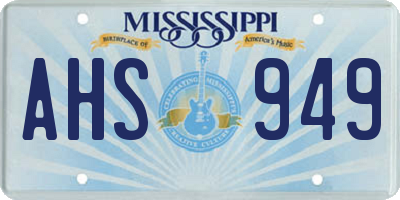 MS license plate AHS949