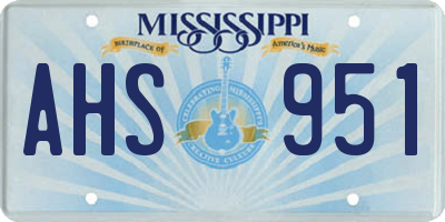 MS license plate AHS951