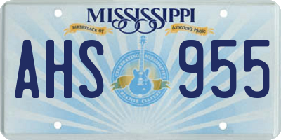 MS license plate AHS955