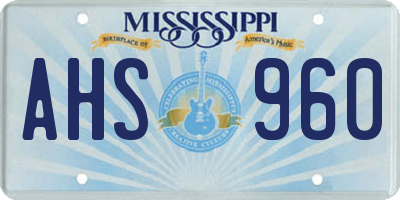 MS license plate AHS960