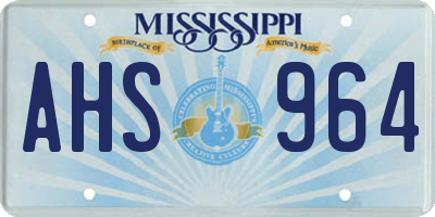 MS license plate AHS964